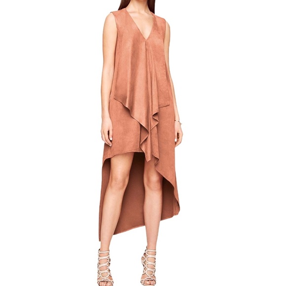 BCBGMaxAzria Dresses & Skirts - BCBG Trar Faux Suede Sleeveless Ruffle Front Dress